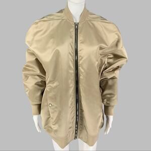 RICK OWENS Size 4 Shiny Sage Natural Jumbo Peter Flight Jacket